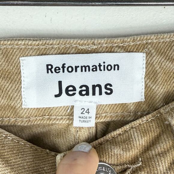 Reformation Jeans Women 24 (24x28) Cynthia High Rise Straight Brown Vtg Marzipan - Picture 6 of 16